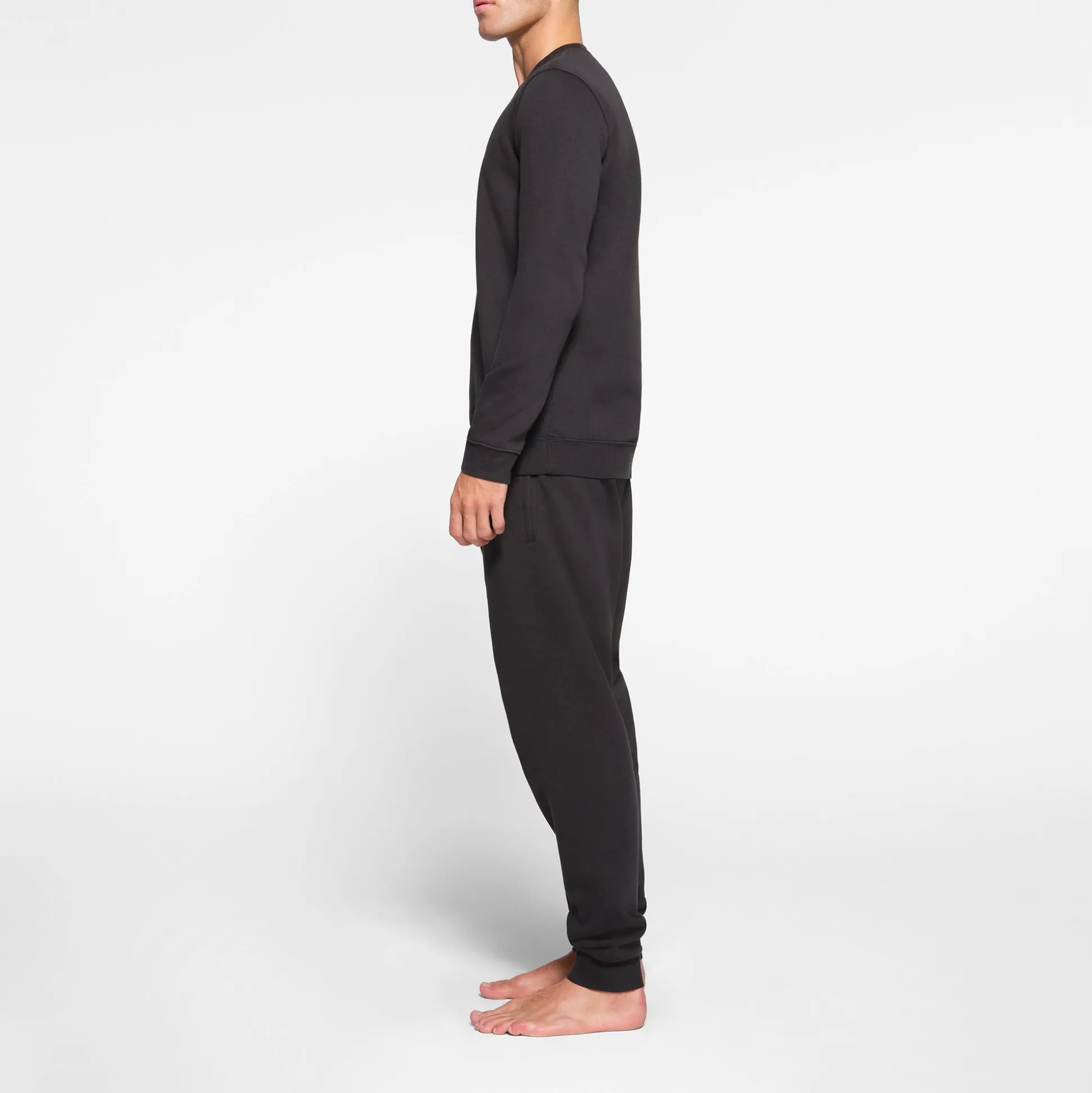 FLEECE LOUNGE MENS CREWNECK | WASHED ONYX