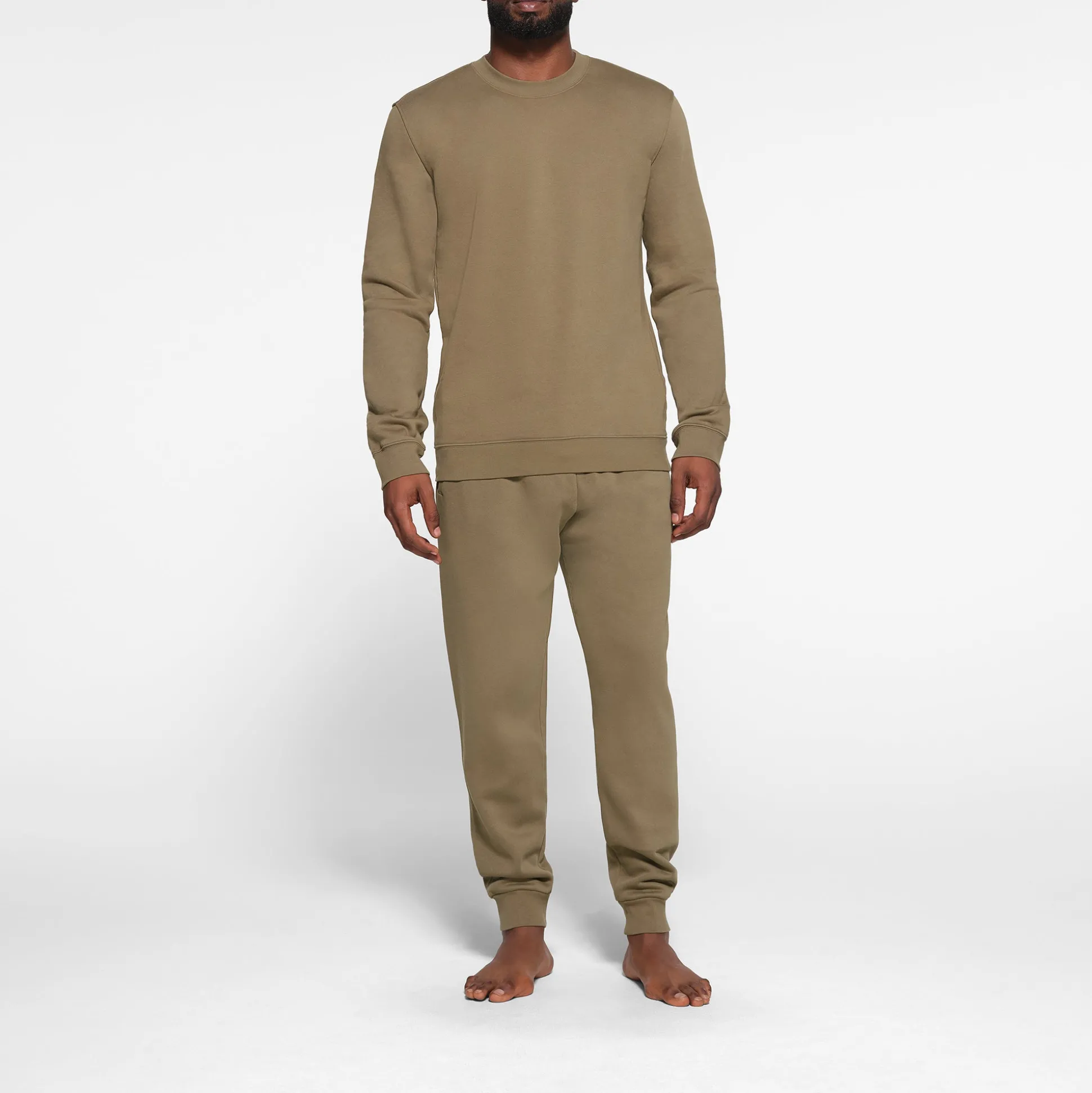FLEECE LOUNGE MENS CREWNECK | ARMY