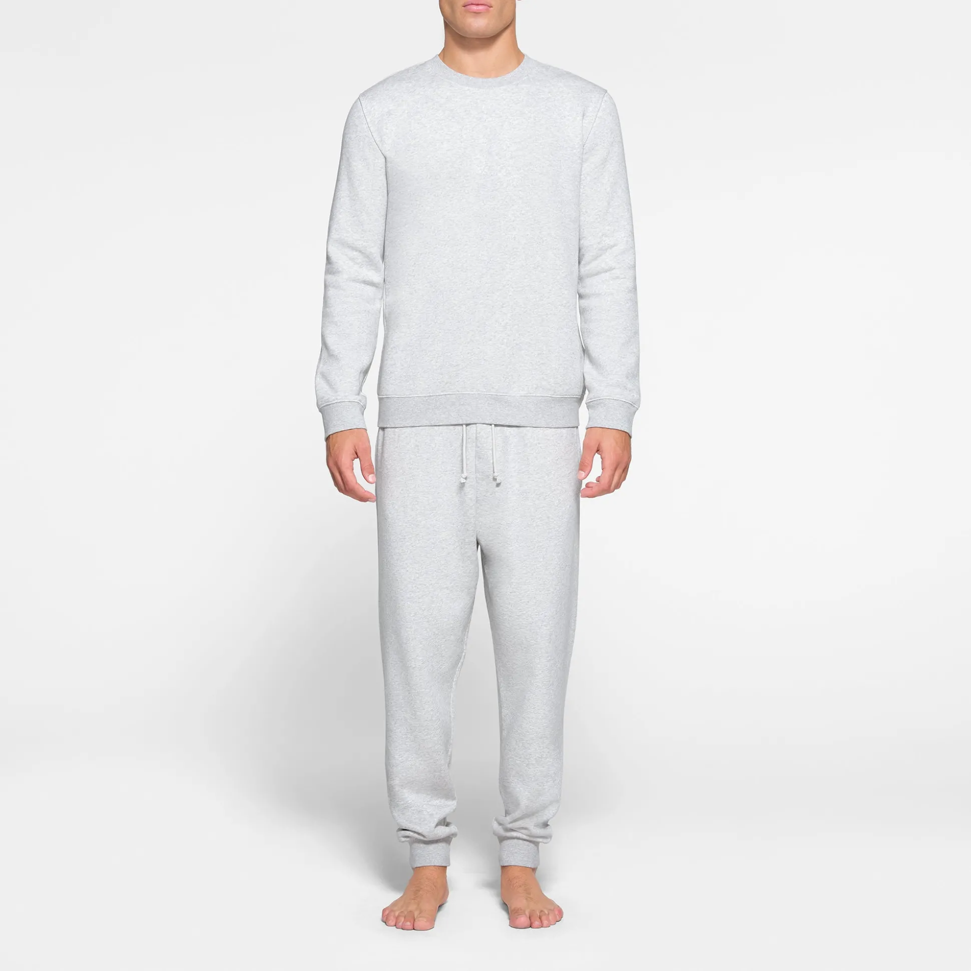 FLEECE LOUNGE MENS CREWNECK | LIGHT HEATHER GREY