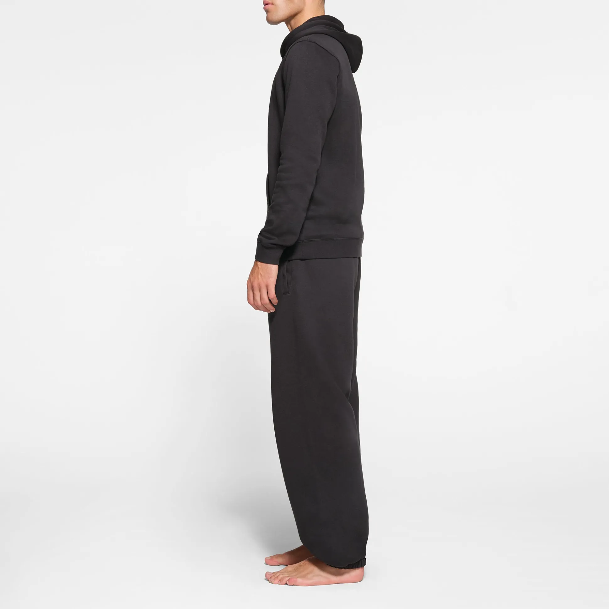 FLEECE LOUNGE MENS HOODIE | WASHED ONYX