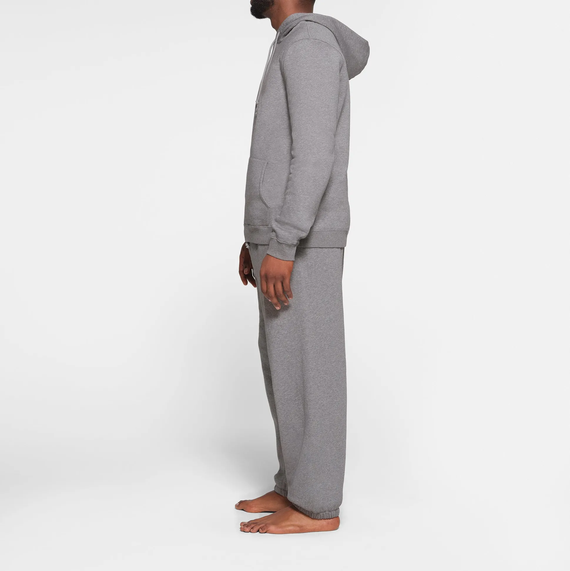 FLEECE LOUNGE MENS HOODIE | DARK HEATHER GREY
