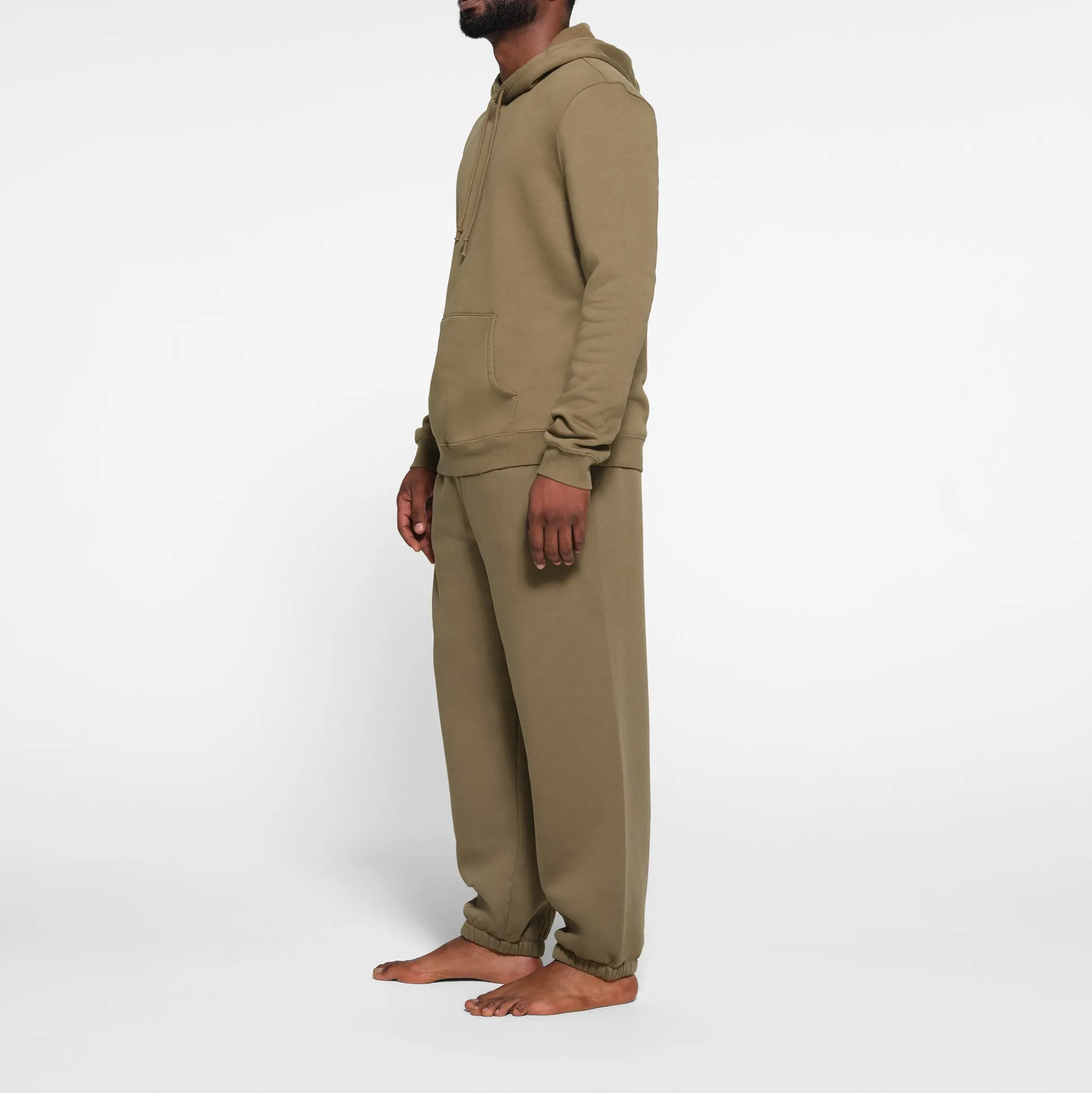 FLEECE LOUNGE MENS HOODIE | ARMY
