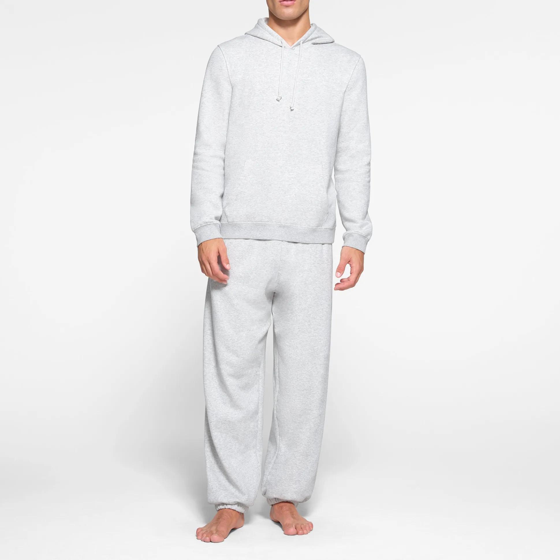FLEECE LOUNGE MENS HOODIE | LIGHT HEATHER GREY