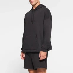 FLEECE LOUNGE MENS OVERSIZED HOODIE | WASHED ONYX