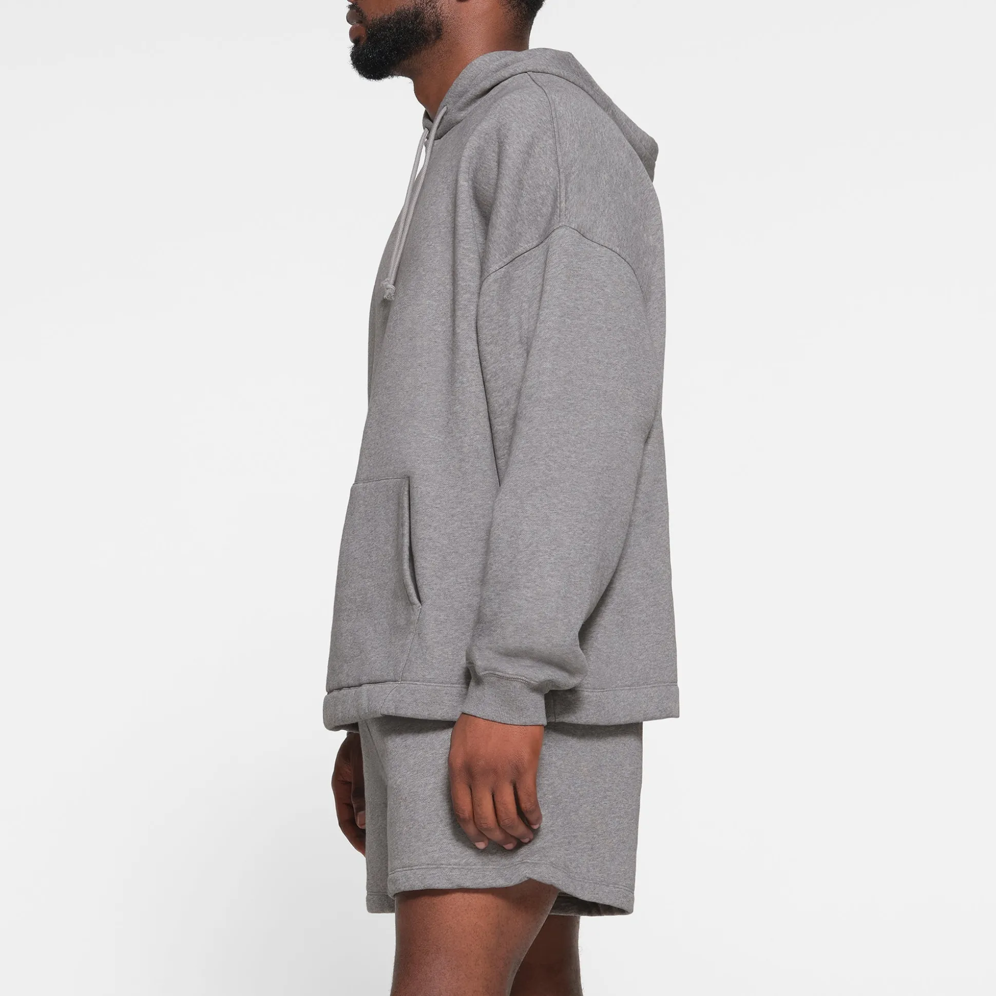 FLEECE LOUNGE MENS OVERSIZED HOODIE | DARK HEATHER GREY