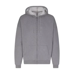 FLEECE LOUNGE MENS OVERSIZED ZIP UP HOODIE | DARK HEATHER GREY