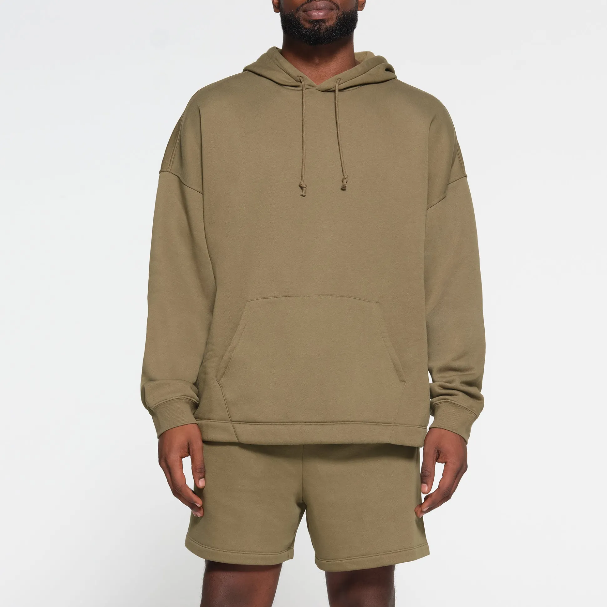 FLEECE LOUNGE MENS OVERSIZED HOODIE | ARMY