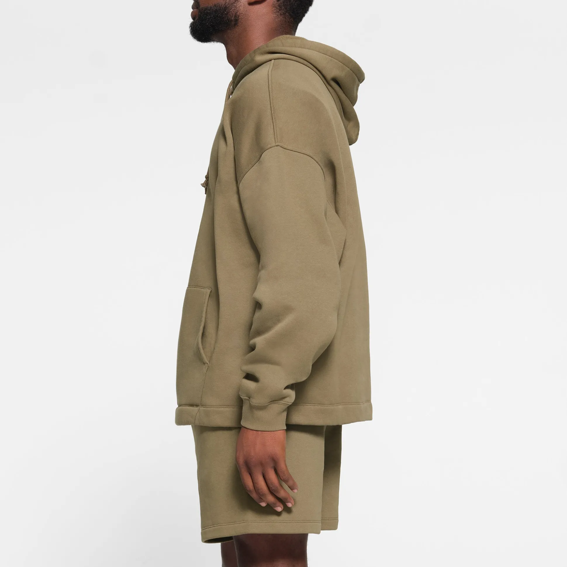 FLEECE LOUNGE MENS OVERSIZED HOODIE | ARMY