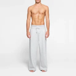 FLEECE LOUNGE MENS OVERSIZED STRAIGHT LEG PANT | LIGHT HEATHER GREY
