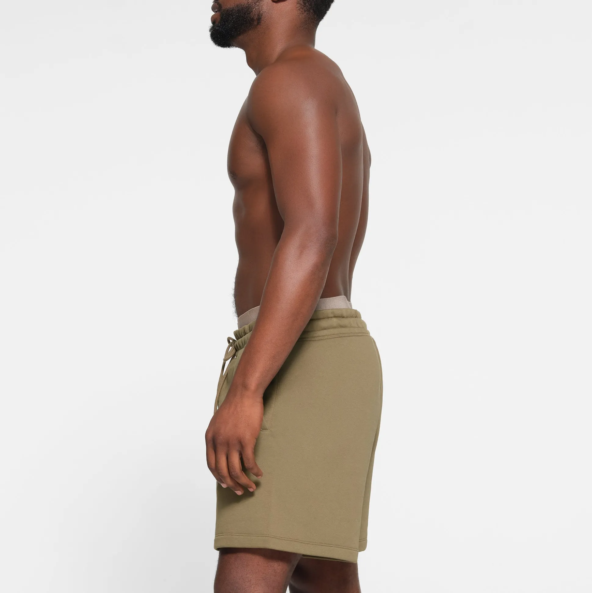 FLEECE LOUNGE MENS RELAXED SHORT | ARMY