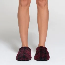 FLEECE SLEEP UNISEX SLIPPER | WINE PLAID