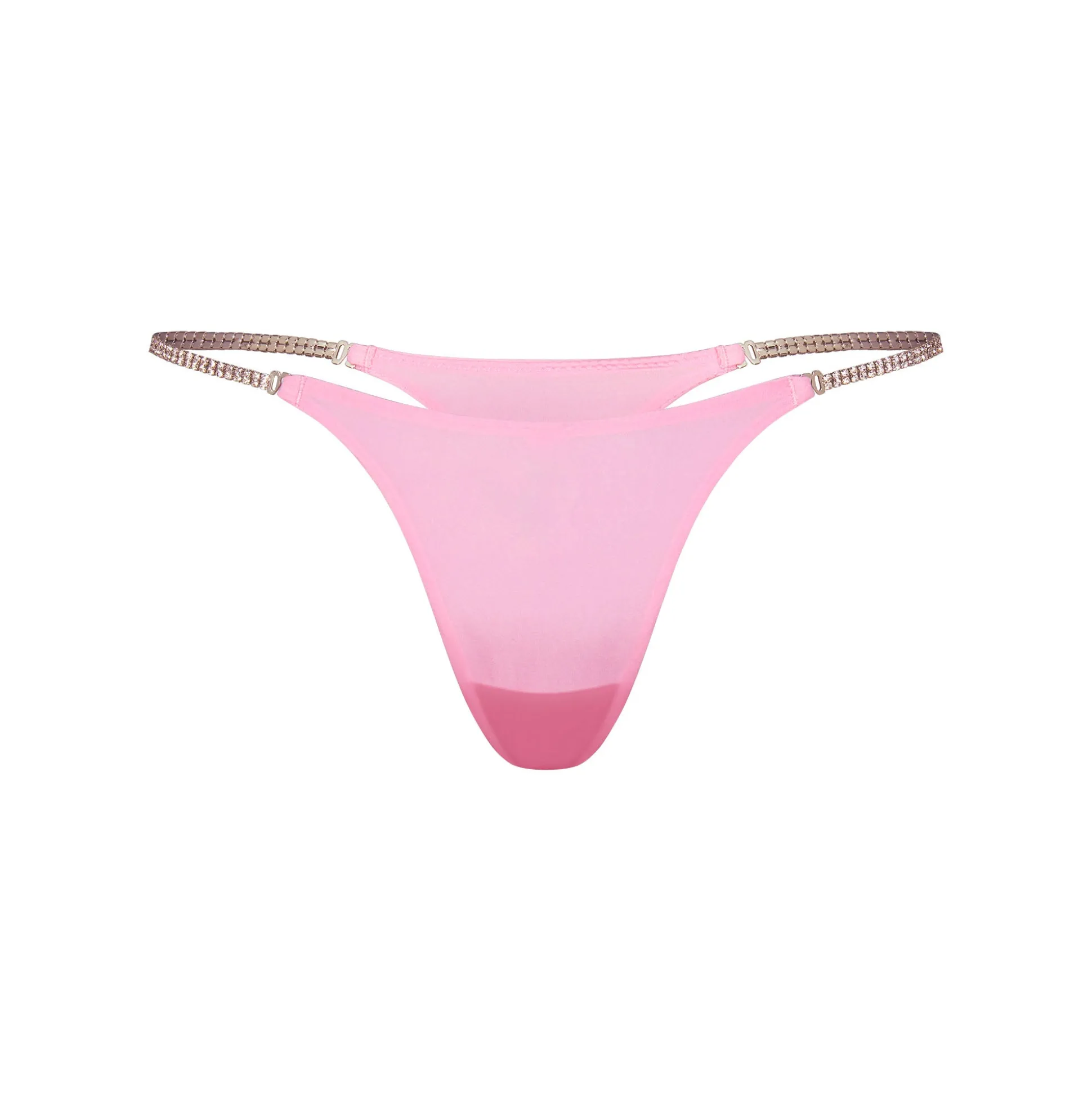 JELLY SHEER CRYSTAL CHAIN SIDE THONG | BUBBLE GUM