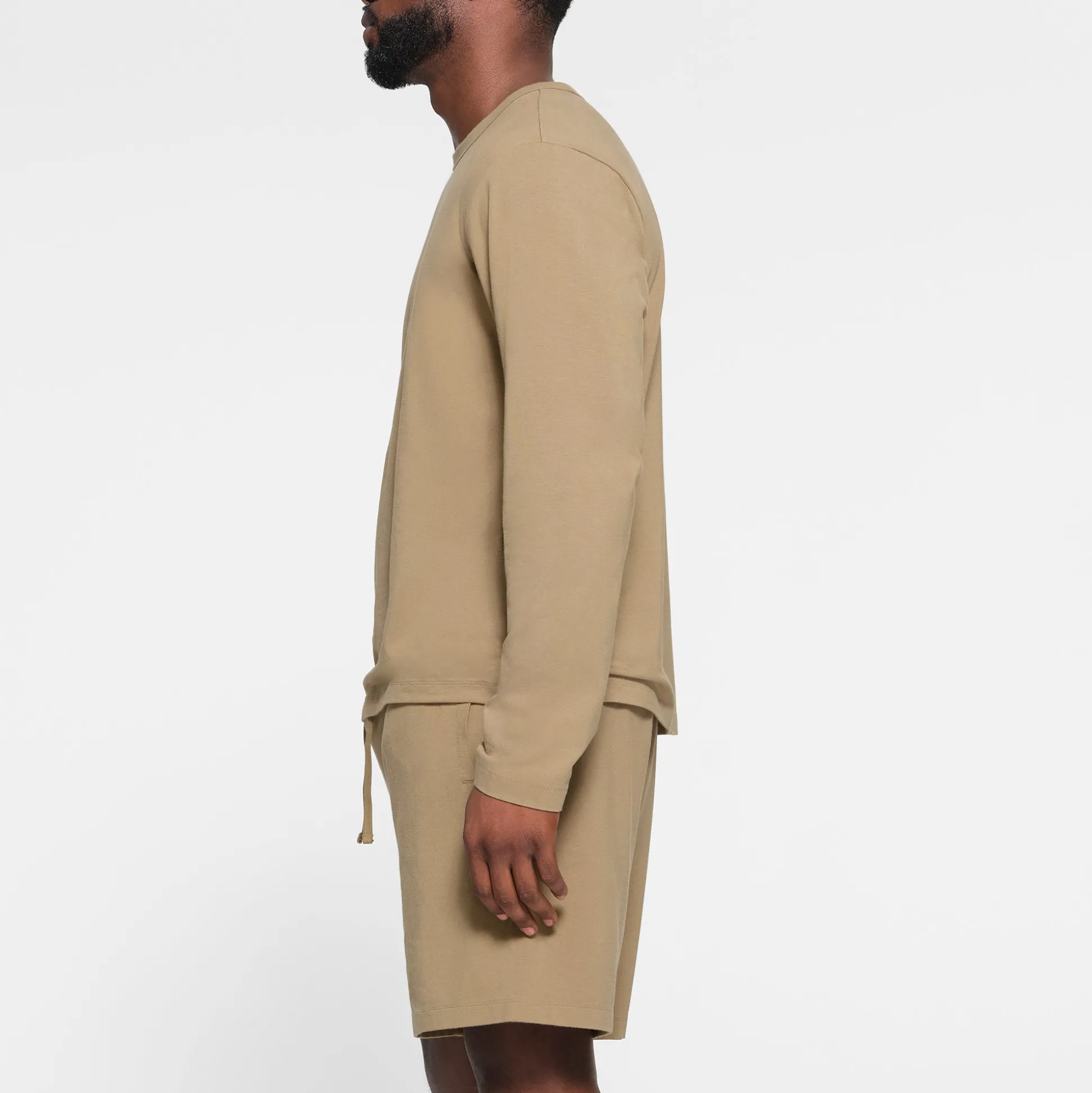 JERSEY LOUNGE MENS RELAXED LONG SLEEVE T-SHIRT | KHAKI