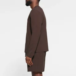 JERSEY LOUNGE MENS RELAXED LONG SLEEVE T-SHIRT | ESPRESSO