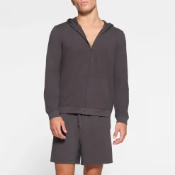 JERSEY LOUNGE MENS ZIP UP HOODIE | ASH