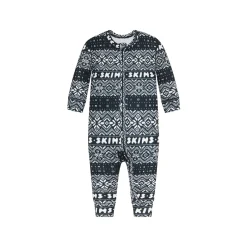 LOGO PLUSH POINTELLE BABY ONESIE | ONYX FAIR ISLE