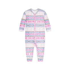 LOGO PLUSH POINTELLE BABY ONESIE | OPAL FAIR ISLE
