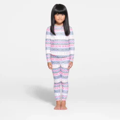 LOGO PLUSH POINTELLE KIDS LONG SLEEVE SET | OPAL FAIR ISLE