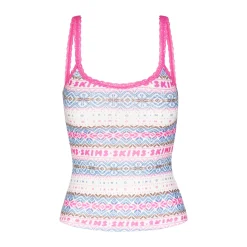 LOGO PLUSH POINTELLE SCOOP TANK | OPAL FAIR ISLE