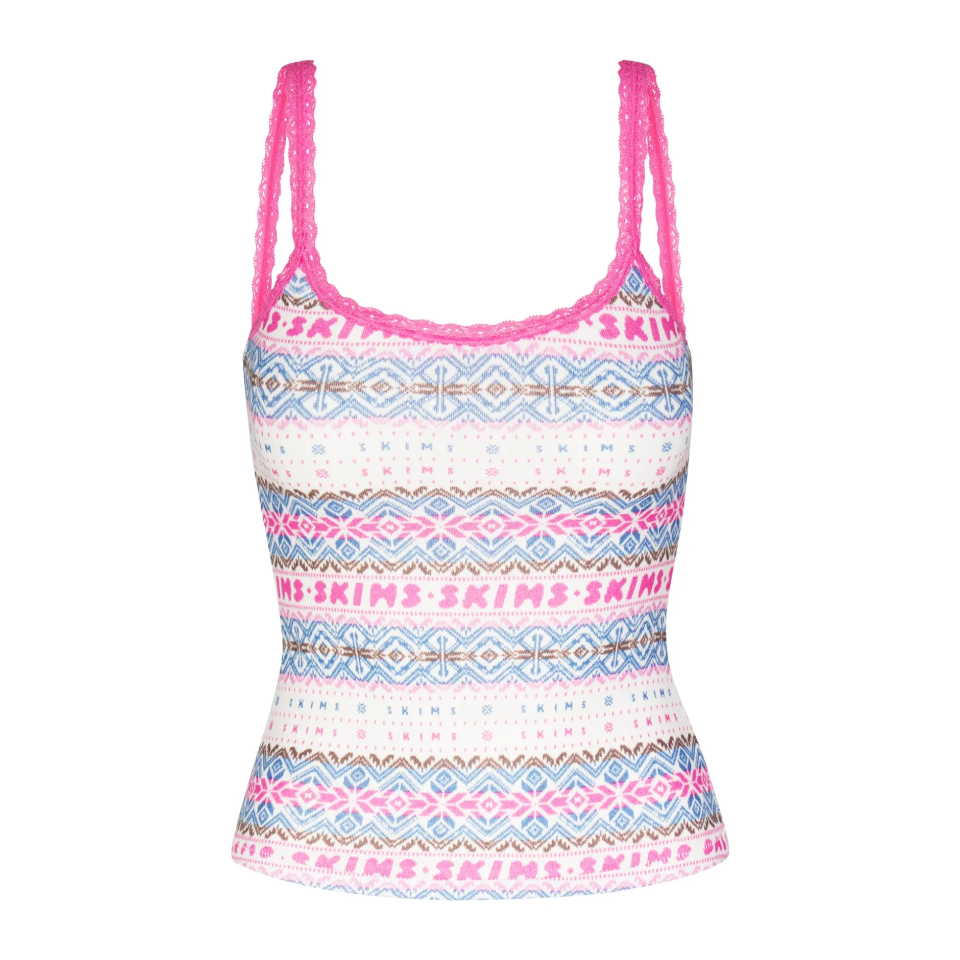LOGO PLUSH POINTELLE SCOOP TANK | OPAL FAIR ISLE