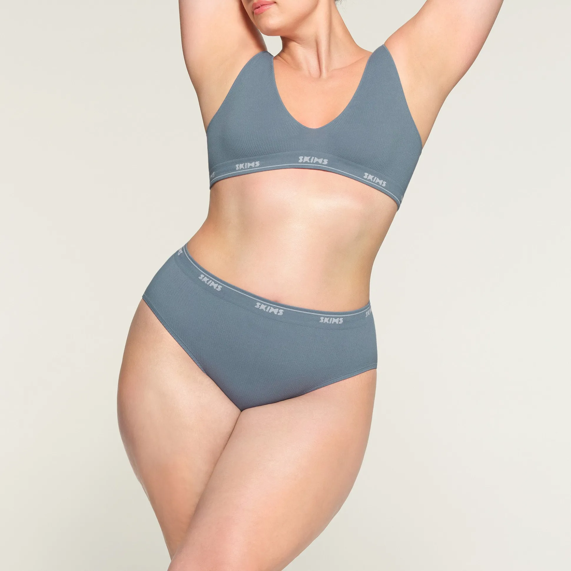 LOGO RIB HIGH LEG BIKINI | ARCTIC