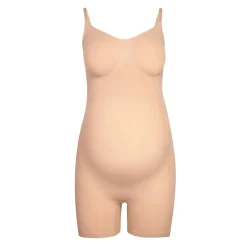 MATERNITY SCULPTING BODYSUIT MID THIGH | CLAY