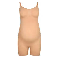 MATERNITY SCULPTING BODYSUIT MID THIGH | OCHRE