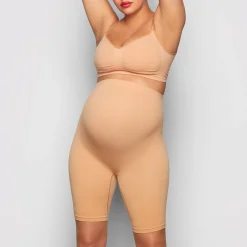 MATERNITY SCULPTING SHORT MID THIGH | OCHRE
