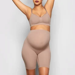 MATERNITY SCULPTING SHORT MID THIGH | UMBER