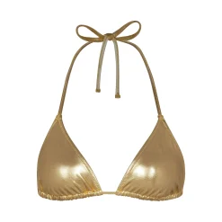 METALLIC SWIM TRIANGLE TOP | GOLD