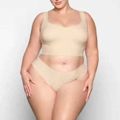 NAKED PLUNGE LONGLINE BRALETTE | SAND