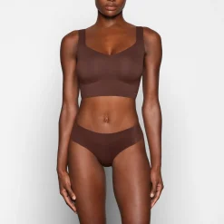 NAKED PLUNGE LONGLINE BRALETTE | COCOA