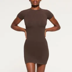 NEW VINTAGE RAGLAN MINI DRESS | COCOA