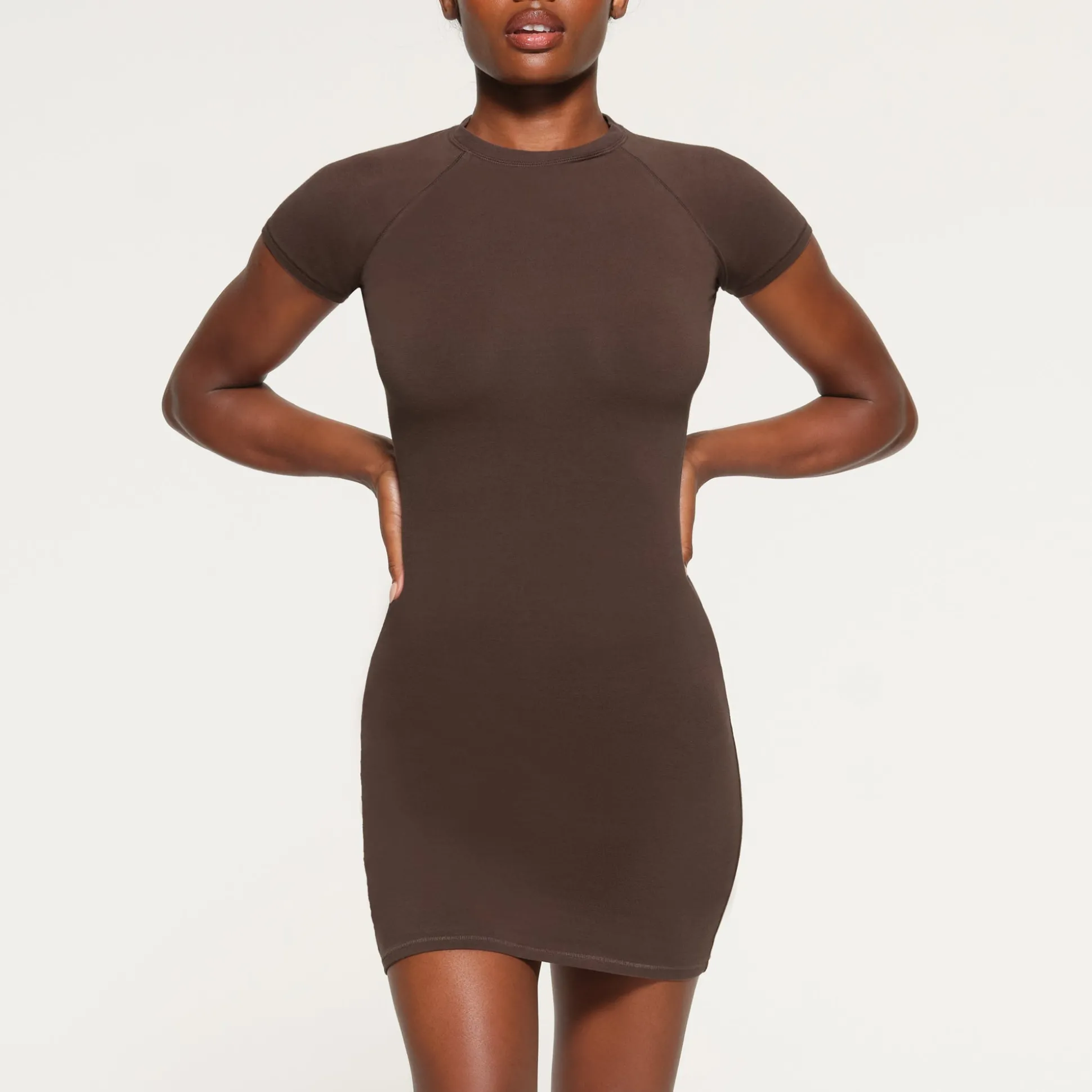 NEW VINTAGE RAGLAN MINI DRESS | COCOA