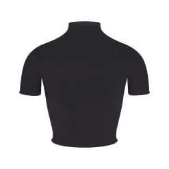 RAW EDGE CROPPED T-SHIRT | ONYX