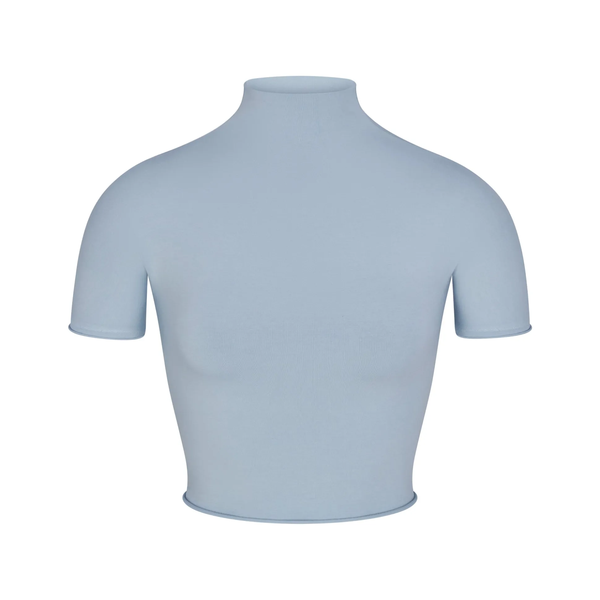 RAW EDGE CROPPED T-SHIRT | DENIM