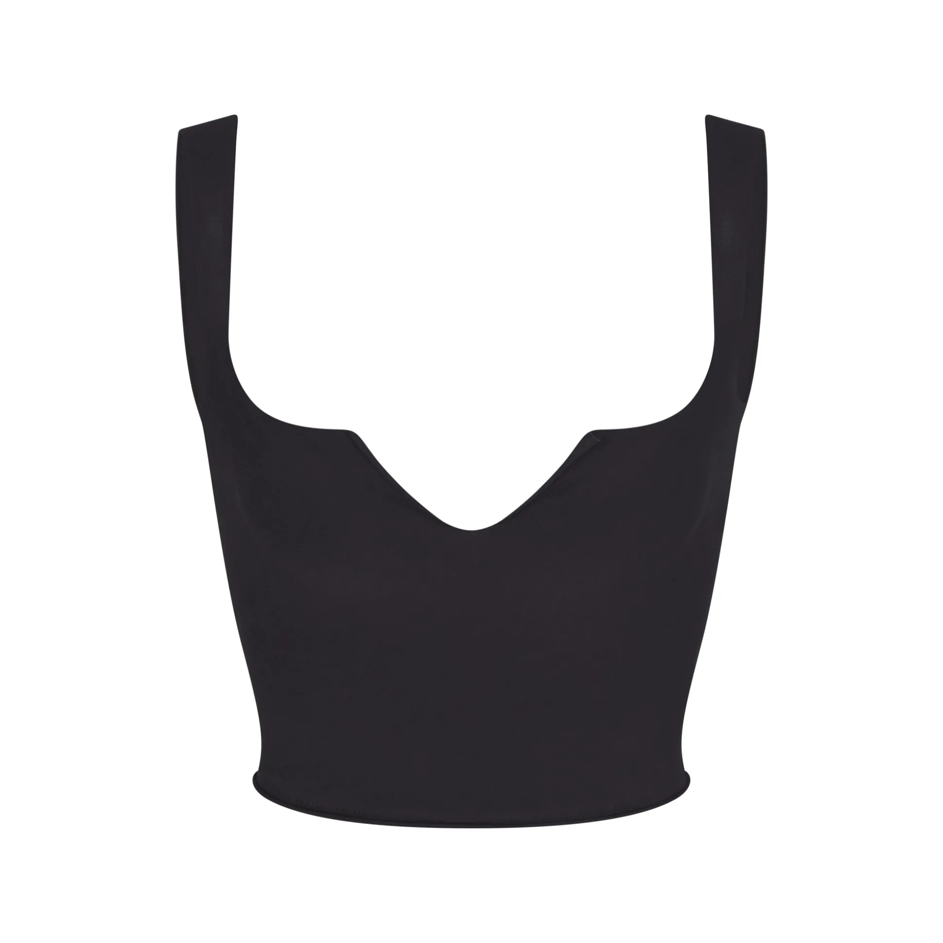 RAW EDGE SLIT FRONT CROPPED CAMI | ONYX