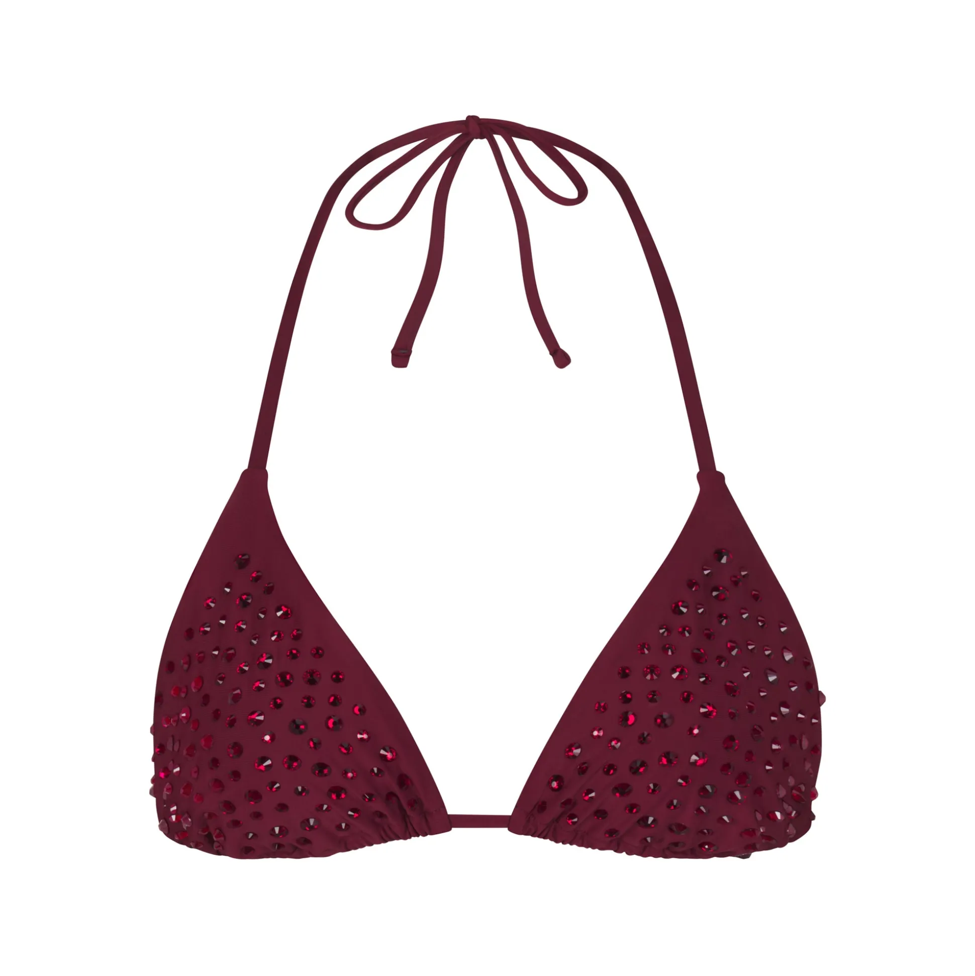 RHINESTONE TRIANGLE BIKINI TOP | WINE