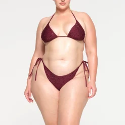 RHINESTONE TRIANGLE BIKINI TOP | WINE