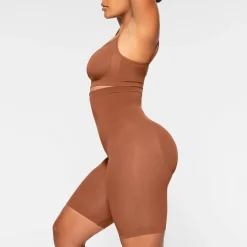 SEAMLESS SCULPT HIGH-WAISTED ABOVE THE KNEE SHORT | BRONZE