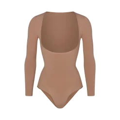 SEAMLESS SCULPT LONG SLEEVE OPEN BUST BRIEF BODYSUIT | SIENNA
