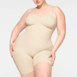 SEAMLESS SCULPT LOW BACK MID THIGH BODYSUIT | SAND