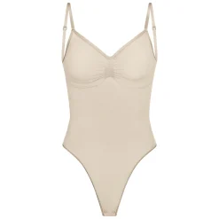 SEAMLESS SCULPT LOW BACK THONG BODYSUIT | SAND