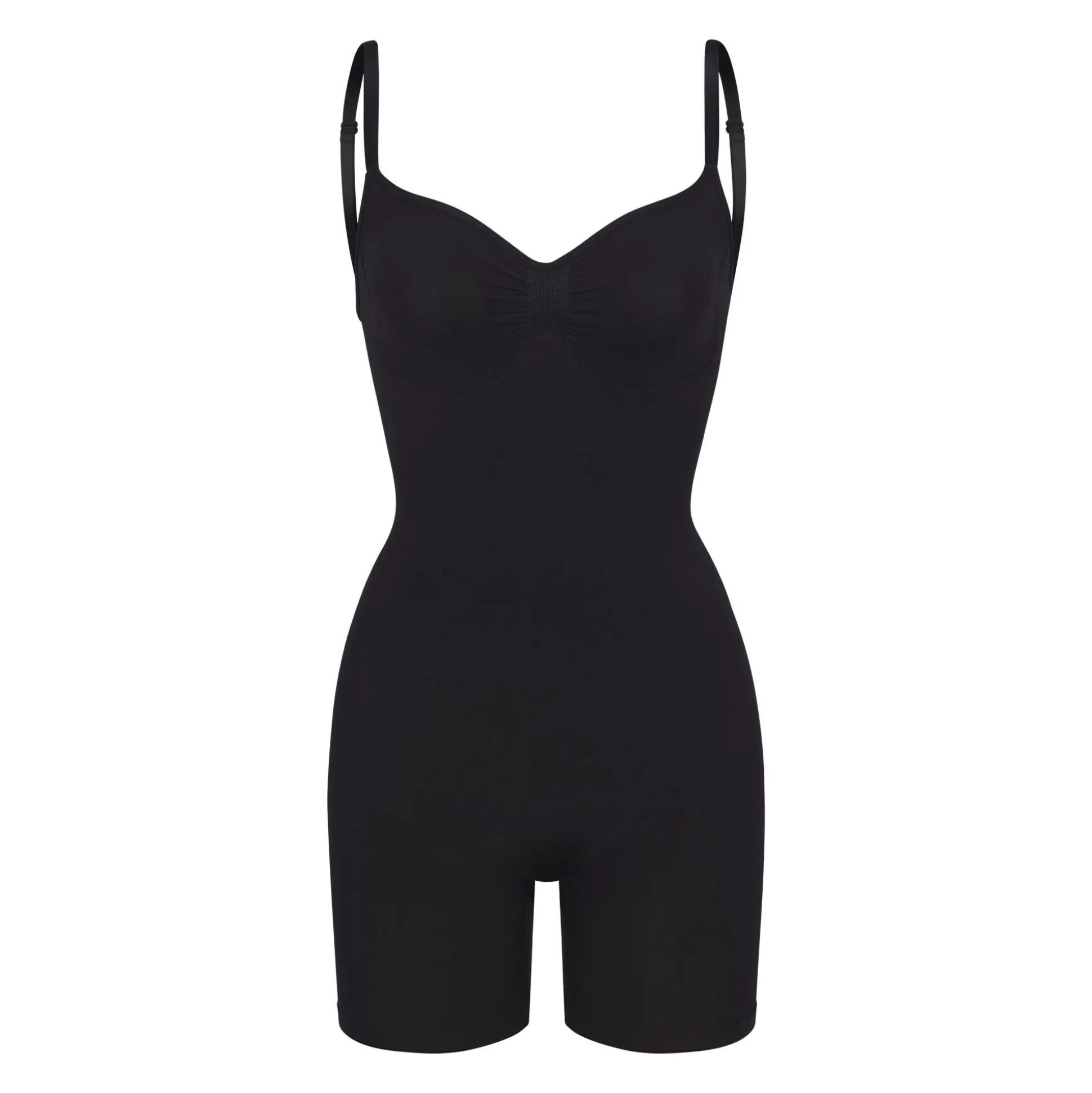 SEAMLESS SCULPT LOW BACK MID THIGH BODYSUIT | ONYX