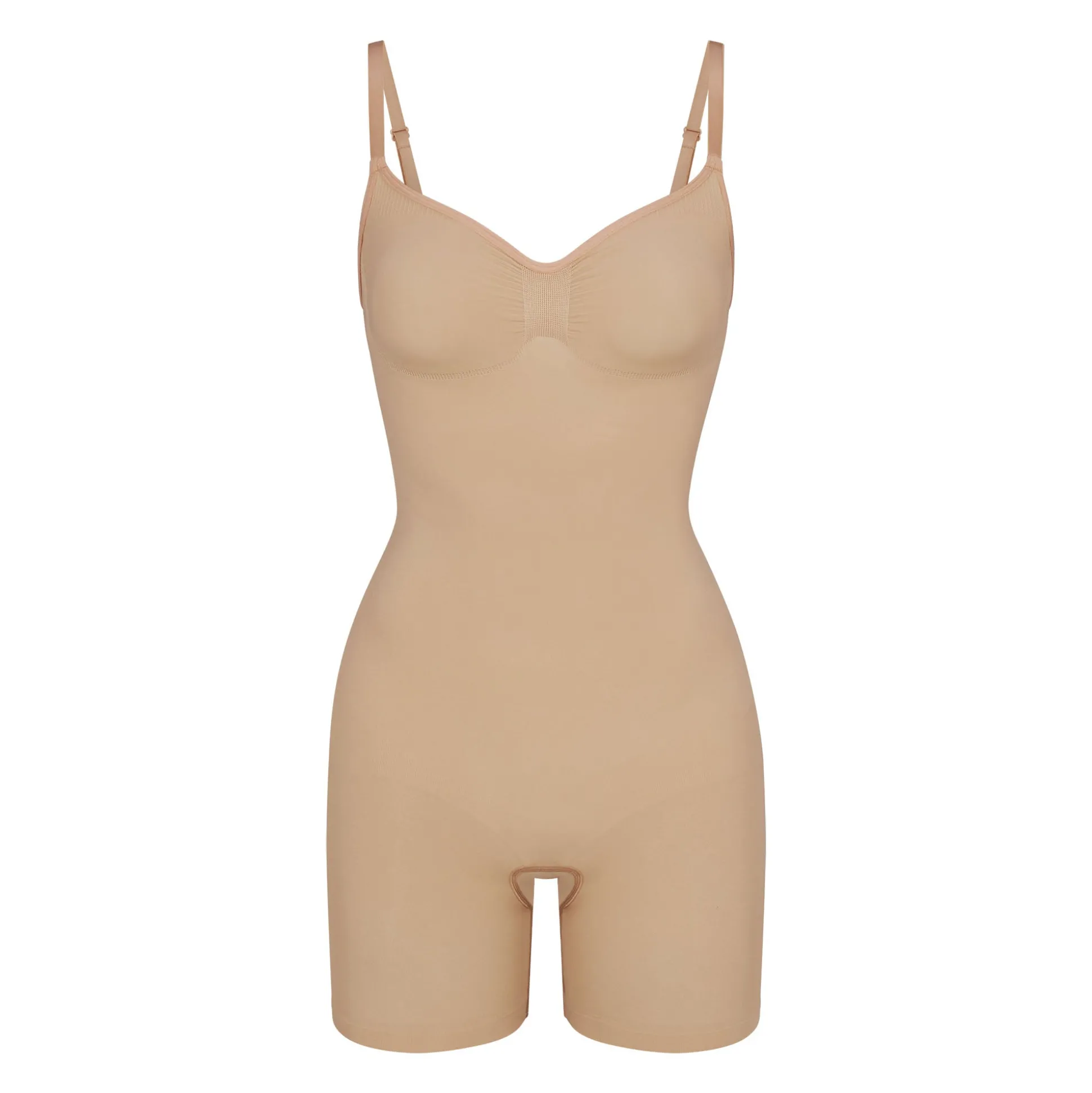 SEAMLESS SCULPT MID THIGH BODYSUIT | CLAY