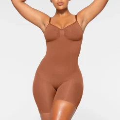 SEAMLESS SCULPT MID THIGH BODYSUIT | BRONZE