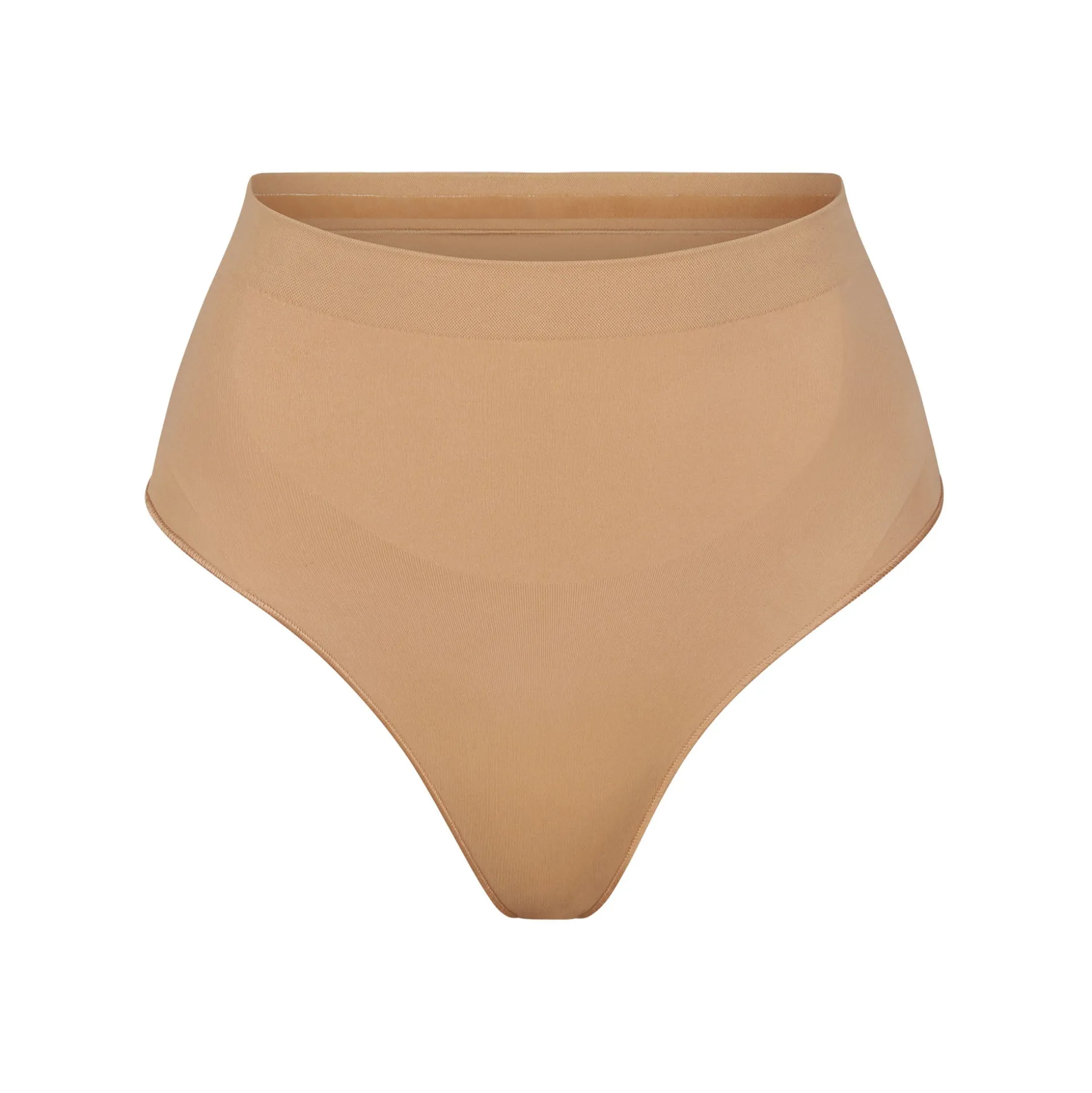 SEAMLESS SCULPT MID WAIST THONG | OCHRE