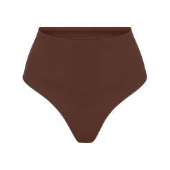 SEAMLESS SCULPT MID WAIST THONG | COCOA