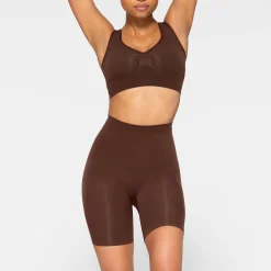 SEAMLESS SCULPT SCOOP PLUNGE BRALETTE | COCOA