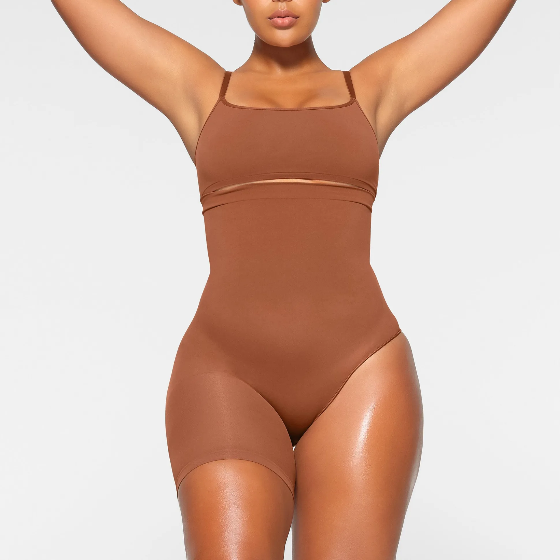 SEAMLESS SCULPT SOLUTION SHORT LEFT LEG EXPOSED | BRONZE